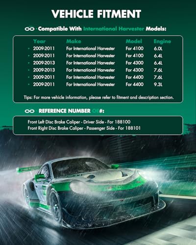 Image of SCITOO 188100 188101 Front /Rear Left & Right Disc Brake Calipers Fit For International Harvester For 4100 2009-2011,For International Harvester For 4400 2009-2011, 4 Pistons