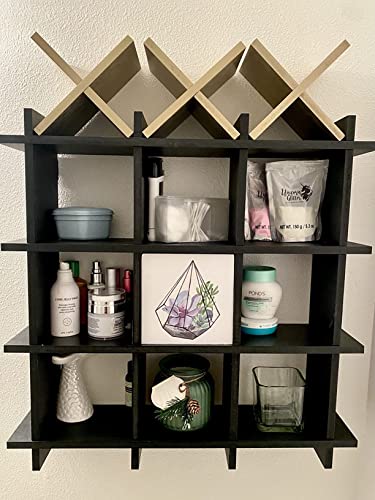 Large Black Tic Tac Toe Toilet Paper Holder Stand | Design Freestanding Bathroom Tissue Roll Storage Organizer | Wooden Bathroom Organizer | Over The Toilet Bathroom Storage Cabinet Wall Mounted #TOP4