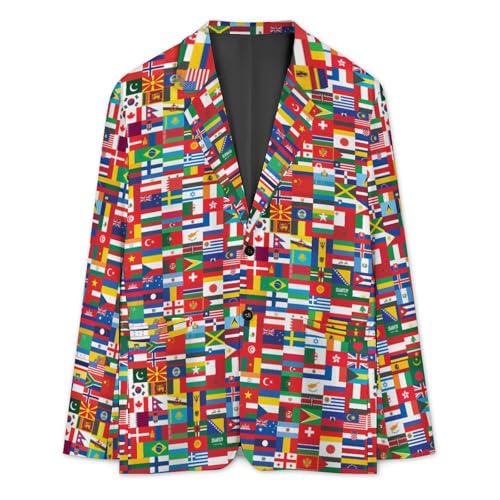 Flags of The World Men's Suit Jacket 2 Button Lapel Blazers Tuxedo Business Coat for Wedding Party4