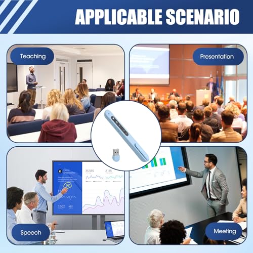 USB Präsentationsfernbedienung, Fernbedienung für Keynote Google Slides MS Word ACDSee, Vortragsfernbedienung für Präsentationen Konferenzen Vorträge Clicker for Powerpoint Präsentationszeiger (Blau)
