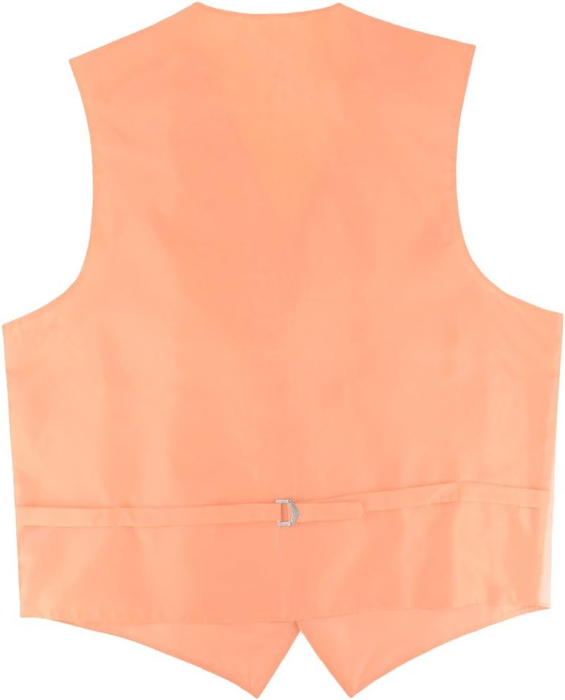 Vesuvio Napoli Men's Dress Vest & BowTie Solid PEACH Color Bow Tie Set for Suit or Tuxedo