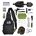 Cross-Body Tactical Sling Bag with Survival Gear & Emergency Tools | Small EDC Messenger Shoulder Sling Backpack Gift Set