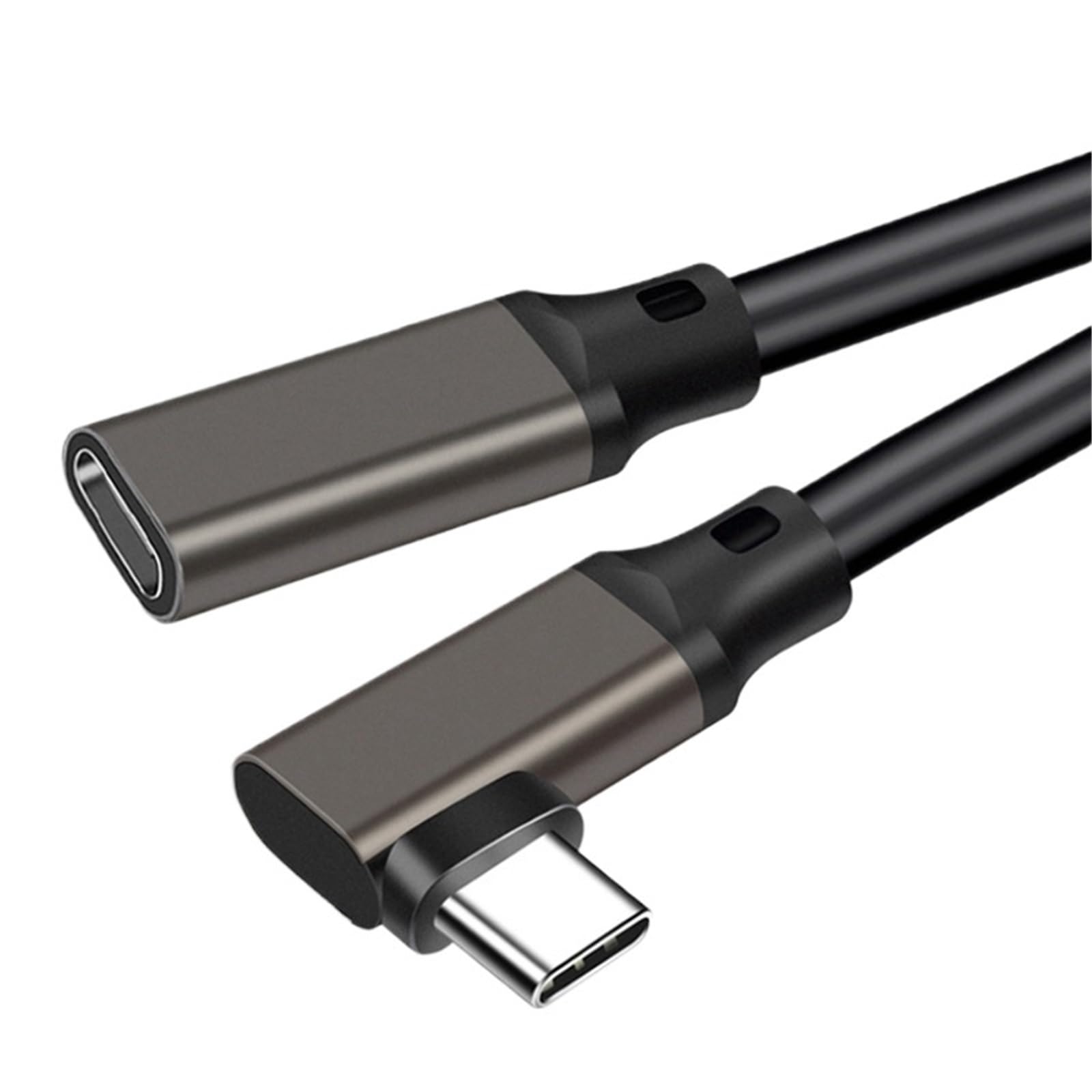 5A PD 100 W kątowy przedłużacz USB-C, gniazdo na wtyczkę, kabel do ładowania daty typu C (3m, UC-300-Grey-RI)