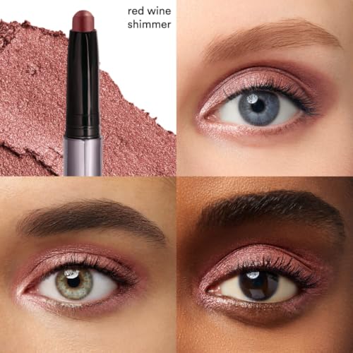 Image of Julep Eyeshadow 101 Cream-to-Powder Waterproof Eyeshadow Stick - Red Wine Shimmer - Long-Lasting, Buildable, Crease-Proof, Cruelty Free, Shimmer Finish with Built-In Smudger