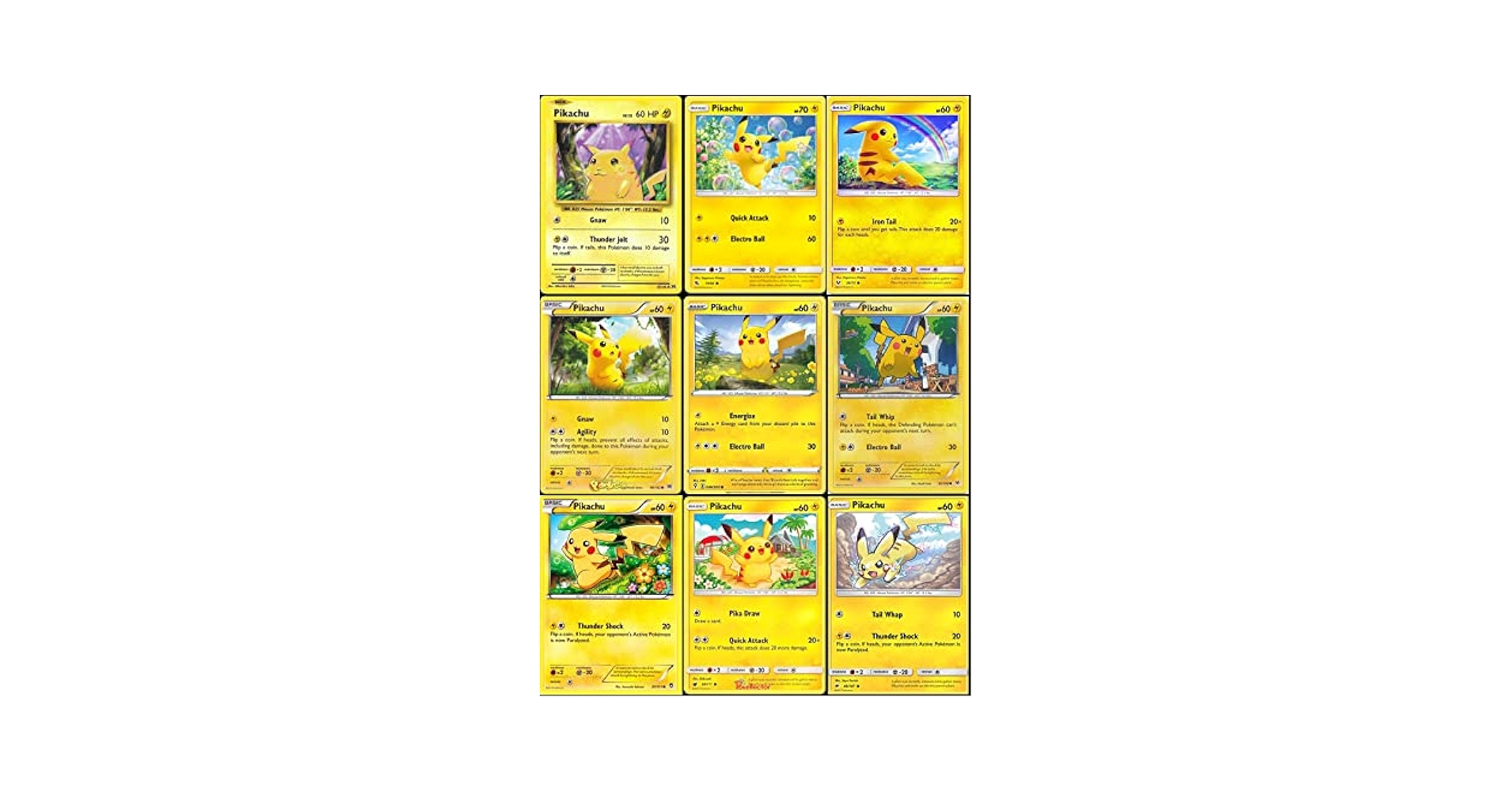 Pokémon Card Pikachu AR 9-card set. Amazon.com: Pikachu 9 Card Set - Collector Pokemon Card Lot