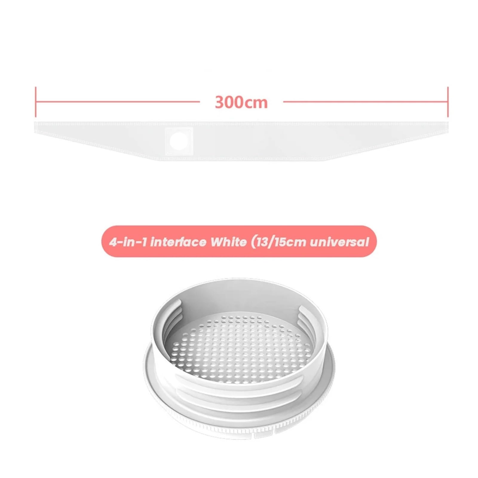 Genérico Sello de Ventana de CA portátil N85R de 300 cm con acoplador de 5,1/5,9 Pulgadas