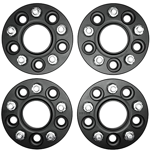 WINCHMAX 20mm Anodised Aluminium Hub Centric Wheel Spacers. PCD 5 x 108, Thread 12 x 1.5mm, Centre Bore: 63.4mm. 4 x 20mm Spacers in Black to Fit Ford Focus MK2, MK3, RS, ST. T4