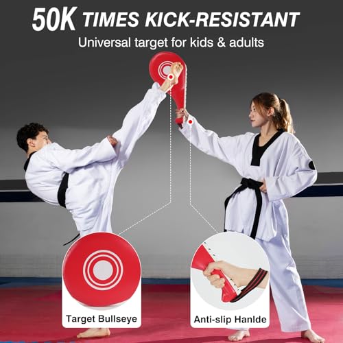 Image of 3-in-1 Boxing Training Set, Punching Mitts, Kick Pad and Target Paddle | Martial Arts Target Training Paddle for Taekwondo Karate MMA, Boxing Equipment Sparring for Kids, Teens & Women
