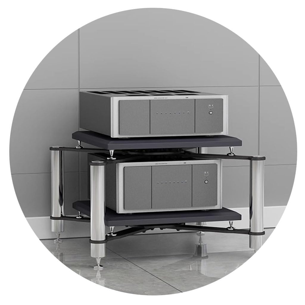 Audio-schrank, Hifi-rack, Av-regal, 1/2-stöckiger Mdf-tv-ständer – Stabiler Plattenspieler-ständer Mit Platz Für Drucker – Multifunktionales Möbel Für Home-entertain(Size:70*70*50cm(2Tier),Color:Weiß)