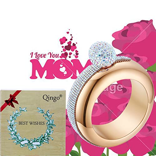 Image of Bracelet Flask Bangle Flask Creative Stainless 304 Steeland Hip Flask Funnel Set For Women 3.5 oz (Rose Red)