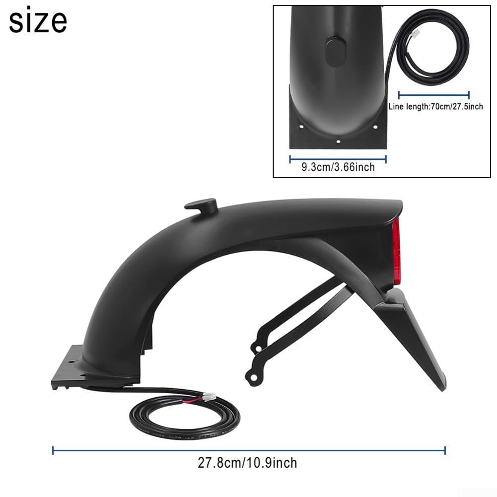 Parafango posteriore con staffa fanale posteriore per Segway per Ninebot E2 E2 Plus - Parafango ABS, design a coda di anatra