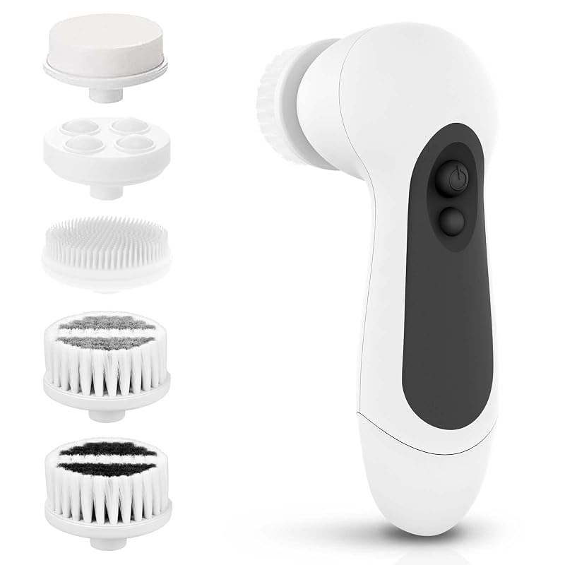Escova elétrica para limpeza facial CLSEVXY com 5 cabeças e 2 velocidades, modelo AE-805D