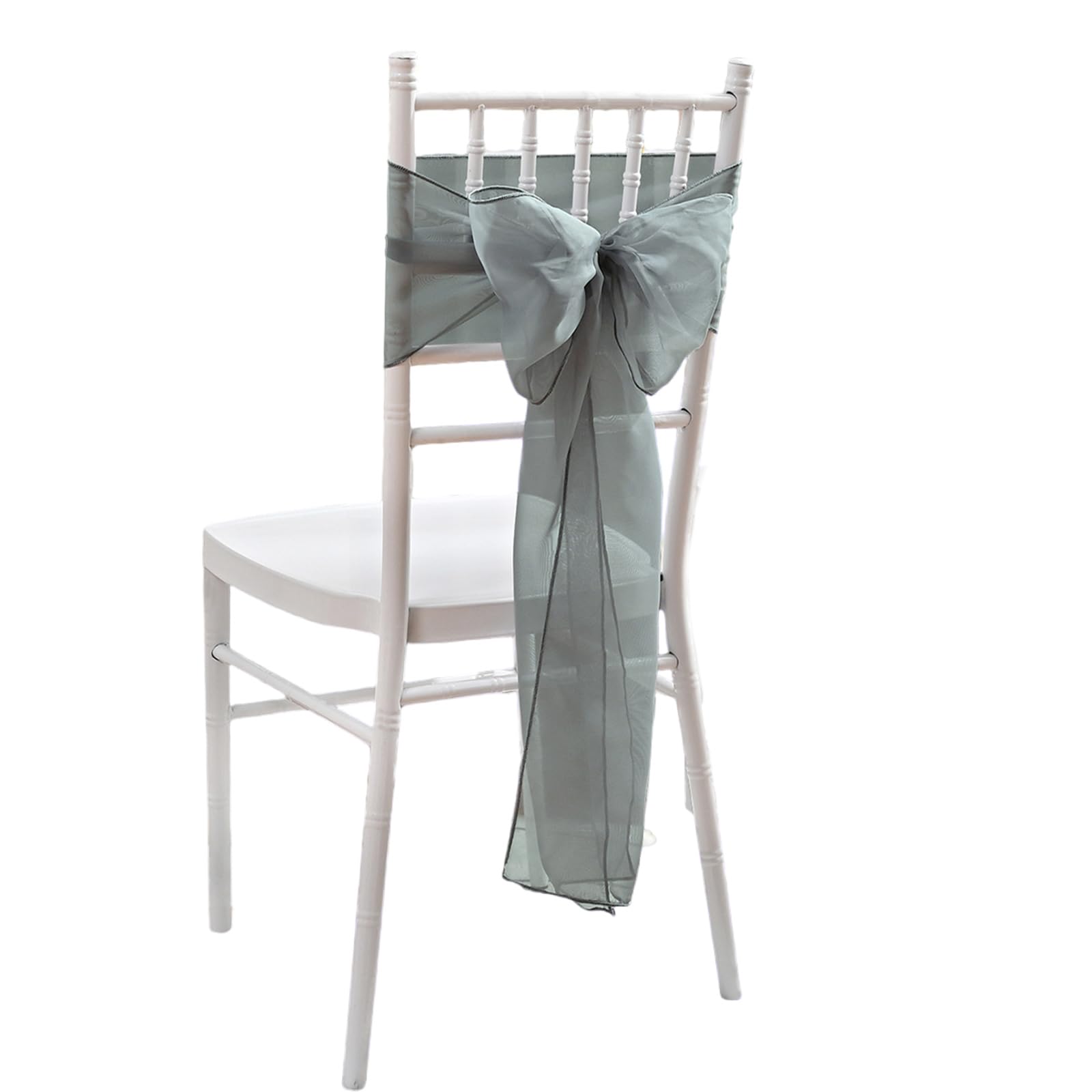 Elnwnnkc Grey Chair Sash Bows For Elegant Wedding Decors Simple Installation For Refines Event Atmospheres Chair Covers Wedding Sash