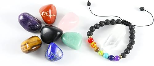 Miniatura 5 de Piedras de chakras, juego de cristales de chakra con piedras de lava negra, 7 chakras, cristales curativos, cosas espirituales, cristales para