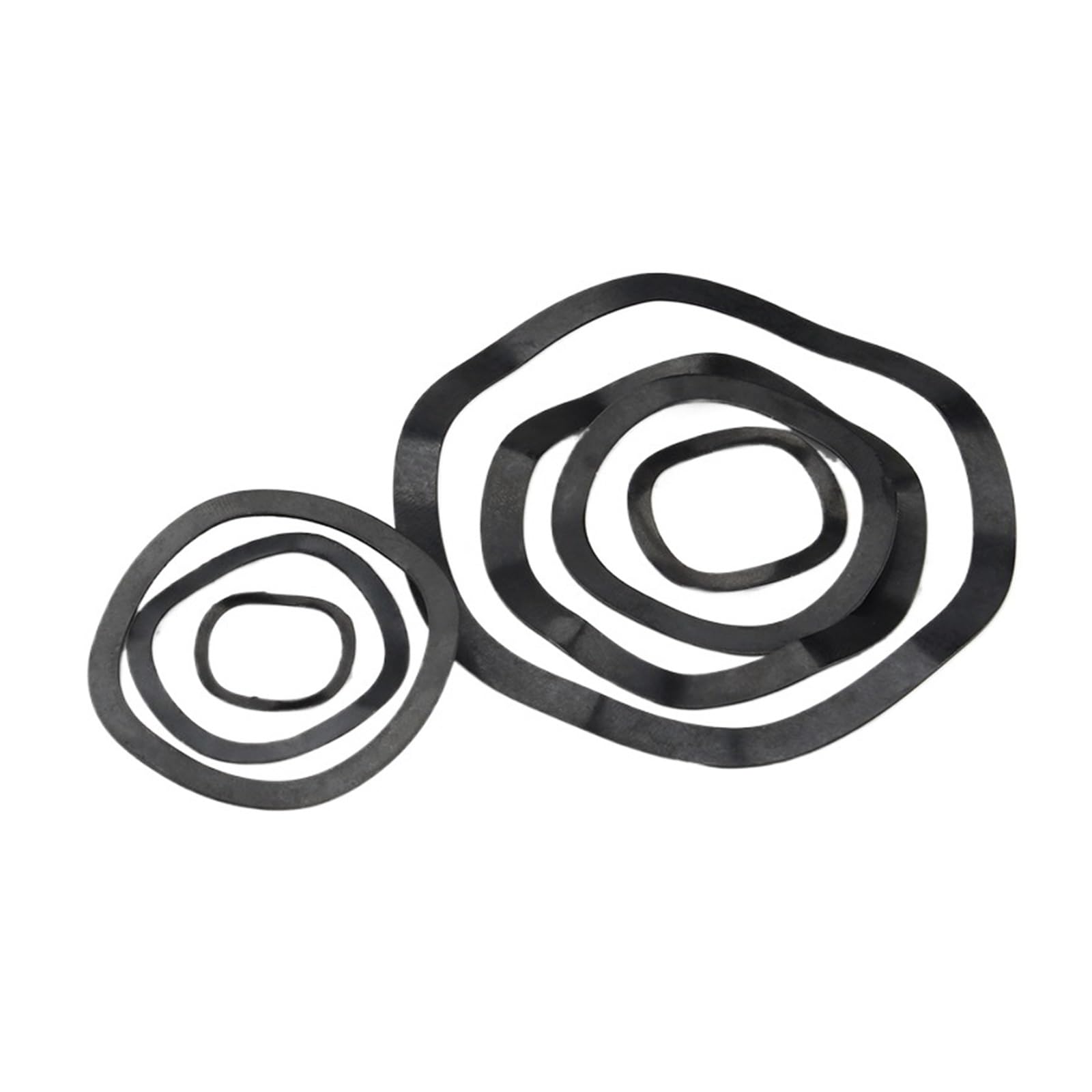 Rondella elastica ondulata in acciaio al carbonio | Rondelle di distribuzione del carico M3-M118 nere: 10/30/50 pezzi(50pcs,M108x118x0.6)