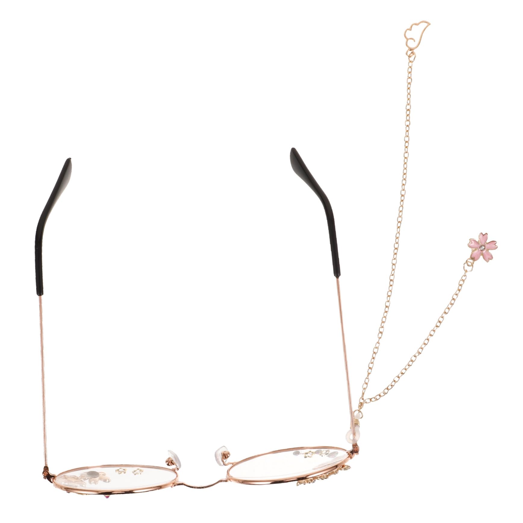 TOVINANNA Kawaii Glasses with Chain for Women Cute Lolita Eyewear Unique Kawaii Cosplay Accessories Lightweight and Comfortable for Parties and Everyday Wear Fashionable Cherry
