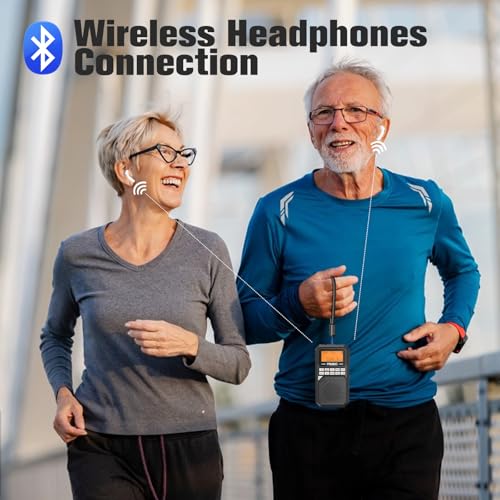 Image of PRUNUS J525 Portable Radio AM FM with Bluetooth Earphone Output, Preset | Micro SD Playback Sequential Play, Bluetooth Speaker, 2500mAh Rechargeable, Headphone Jack, Sleep Timer