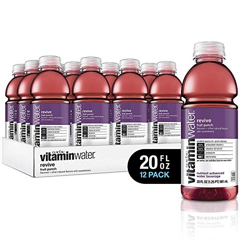 vitaminwater revive, fruit punch flavored, electrolyte enhanced bottled water with vitamin b5, b6