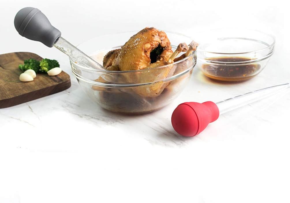 UPKOCH Turkey Baster Chicken Poultry Meat BBQ Baster Syringe Tube Pump Pipe Dropper Kitchen Gadget For Cooking Roasting 30ML (Red): Home & Kitchen