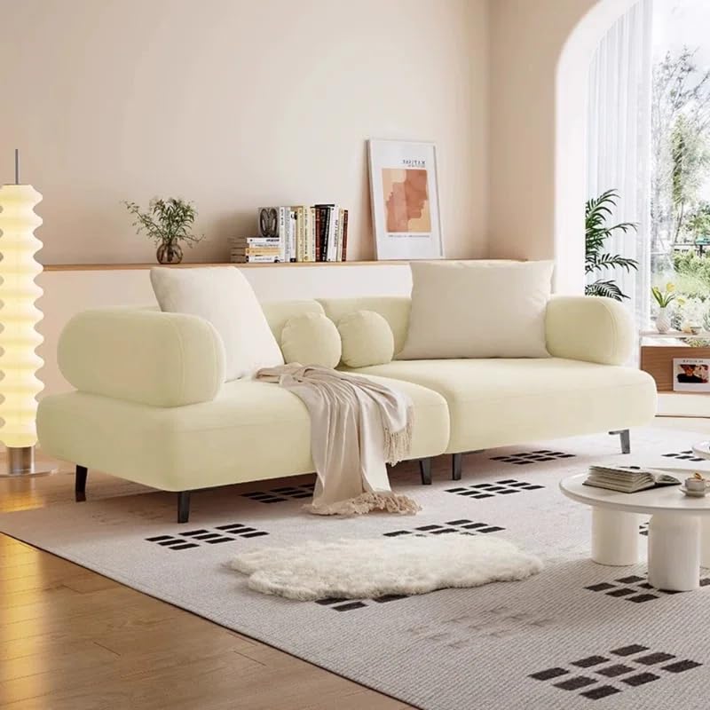 Image of LEGACY OF COMFORT Style Creative 3-Seater Sofa - Modern Elegance for Your Living Room (Cream)