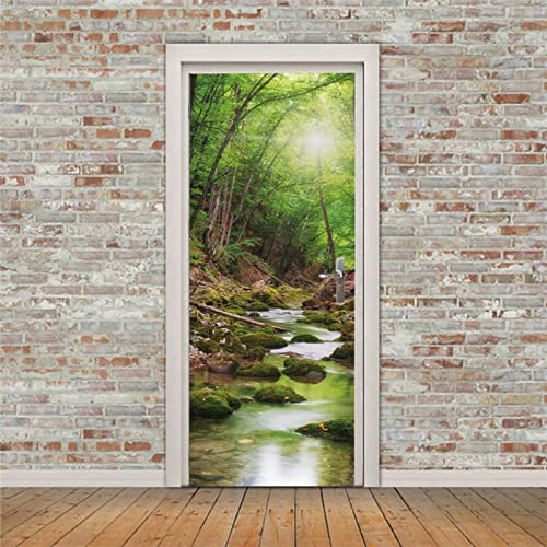 3d Sticker Porte Trompe L'oeil Paysage Stickers Muraux DéCoration De La Maison Autocollant Mural Autocollant D'Art Chambre Salon Affiche Amovible,77x200cm