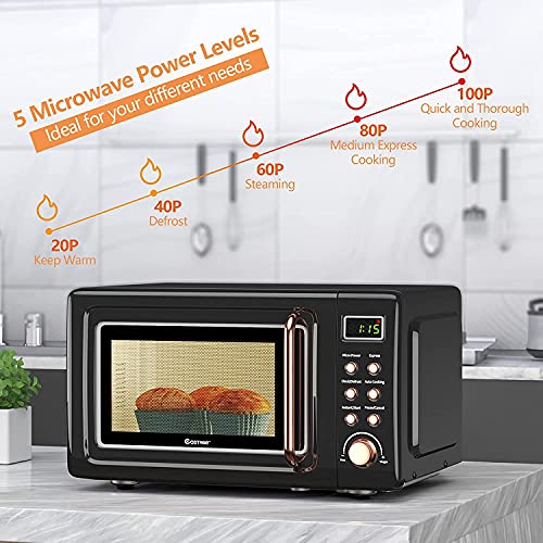 Moccha-Compact-Retro-Microwave-Oven-07Cuft-700-Watt-Countertop-Microwave-Ovens-w5-Micro-Power-Delayed-Start-Function-LED-Display-Child-Lock-Black