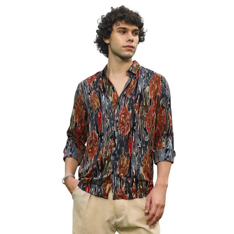Image of CAHOOT Men's Shirt for Casual Wear | Spread Collar | Long Cuffed Sleeves | Button Closure | Shirt Crafted with Comfort Fit for Everyday Wear