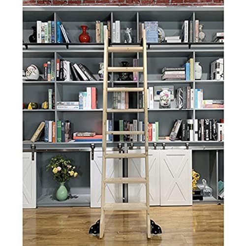 Kit de riel para escalera de biblioteca rodante con herrajes de acero resistente 4