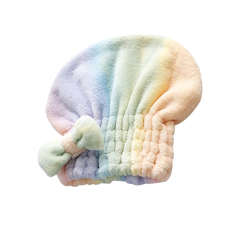 VIDI Hair Towel With Bowknot Shower Cap Bath Accessories For Women Coral Velvet