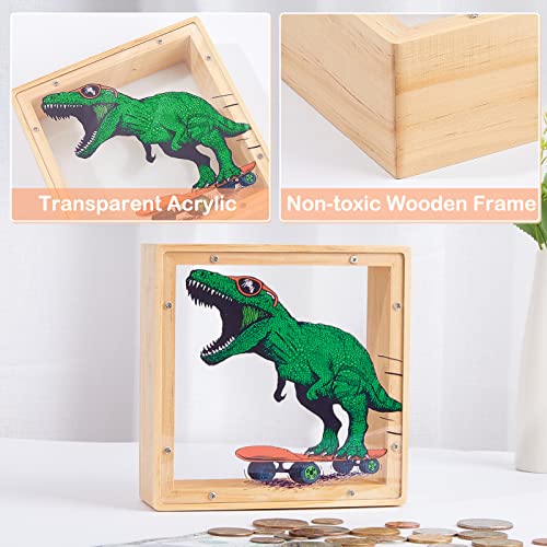 Image of MHJY Wooden Piggy Bank for Kids Personalizable DIY Coin Bank for Girls Boys