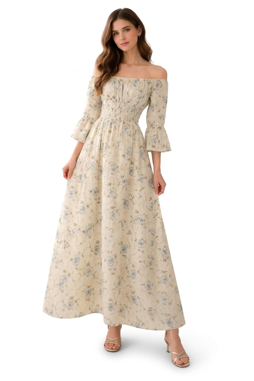 Elegant Women’s Maxi Dress | Floral Print | Sleeveless Summer Beach Dress | Casual Long Dress