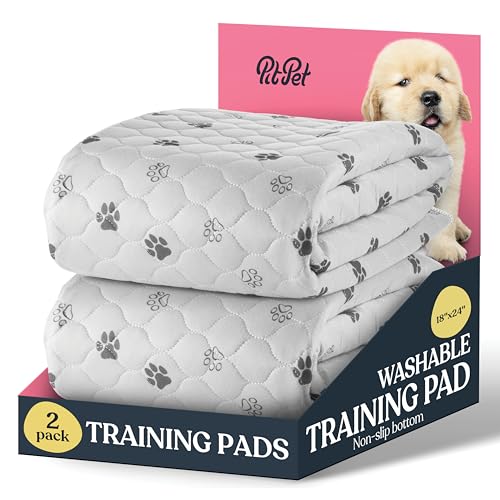 Image of Super Absorbent Washable Pee Pads for Dogs - 2-Pack Superior Reusable Puppy Pads Pet Training Pads -100% Waterproof Dog Pee Pad Protects Against Urine Leakage Non-Slip Grip Prevents Slipping& Bunching