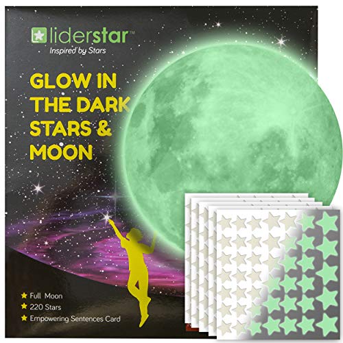 Glow In The Dark Stars And Moon For Ceiling, Luminous Stars And Moon Wall Decal, For Child's Rooms Wall Decor,Sticky Fluorescence Stars,Gift For Boy And Girl Perfect For Kids Toddler Bedroom #TOP1