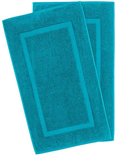 AMERICAN BATH TOWELS, Bath Mats for Bathroom, 20 x 34 inches 2 Packed, 100% Cotton Bath Mat Rugs, Soft Thick Washable Bath Mat Floor Towels, Aqua Blue AMERICAN BATH TOWELS, Bath Mats for Bathroom, 20 x 34 inches 2 Packed, 100% Cotton Bath Mat Rugs, Soft Thick Washable Bath Mat Floor Towels, Aqua Blue