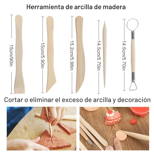 Miniatura 3 de Bafumiu Set De Herramientas Para Modelar De 25 Piezas, Kit De Cerámica Para Arcilla, Herramientas Para Arcilla Con Bolsa De Almacenaje, Kit De Cerámica Ideal Para Artistas Y Principiantes