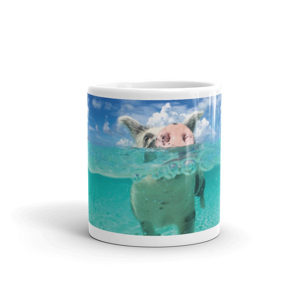 Dv Mugs Ltd Multi Swimming Pigs In Bahamas Cute Pig Gift 10Oz Coffee Tea Mug #8098
