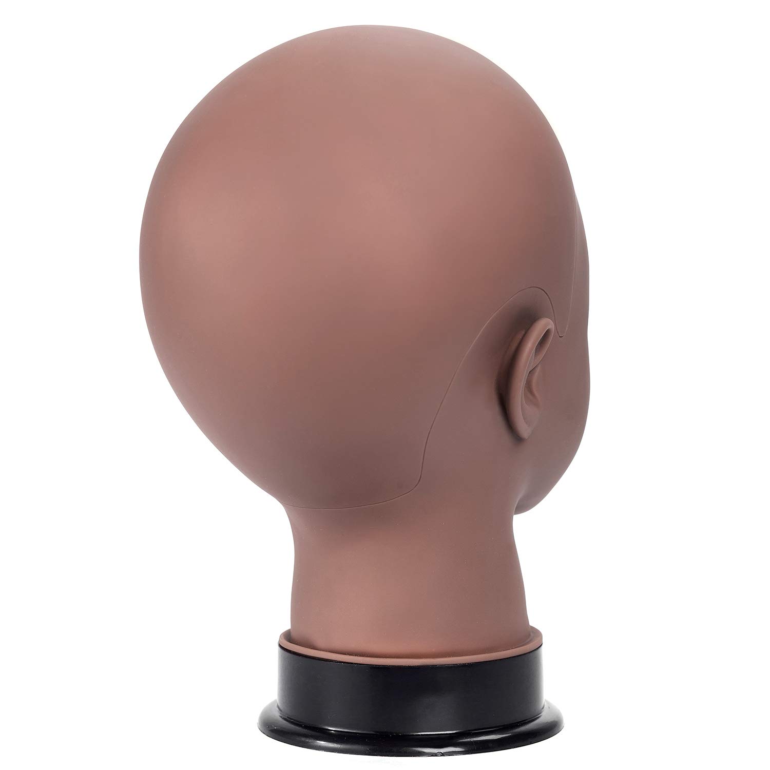 HAIREALM Wig Making Head Afro Bald Mannequin Head Wig Making Display Hat Display Glasses Display Head 21'' GT02P