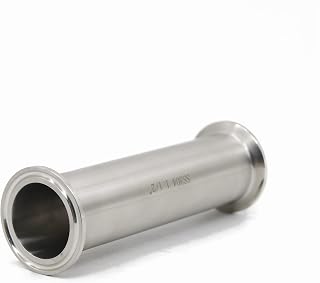 QMINOX 1.5 Inch SS304 Sanitary Spool Tube with Clamp Ends,Seamless Round Tube with 1.5" Tri Clamp 50.5mm Ferrule Flange(Tube Length:6 Inch/152mm)