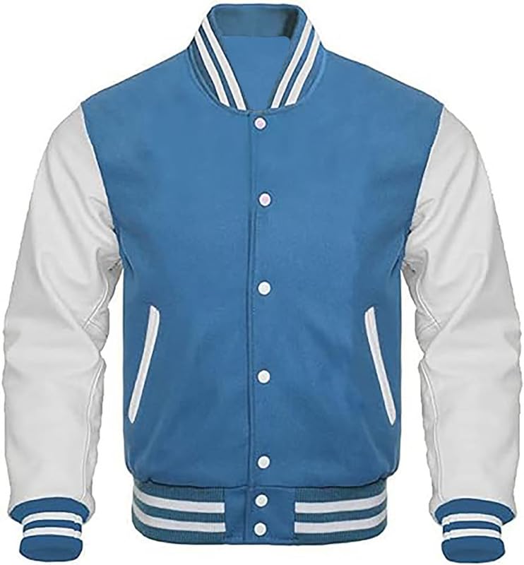 Letterman Varsity Baseball Bomber Jacket - Wool Blend Letterman Premiume Quality Leather Sleeves Varsity Boys College Jacket