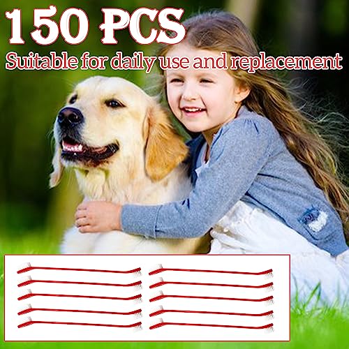 Apatal 150Pcs Dog Toothbrush Dual Headed Puppy Tooth Brushing Kit Long Handle Soft Grooming Pet Dental Brushes Convenient Double Sided for Pets Cat Puppy Teeth Brush Cleaning Oral Care Supplies -Red - Thumbnail 6
