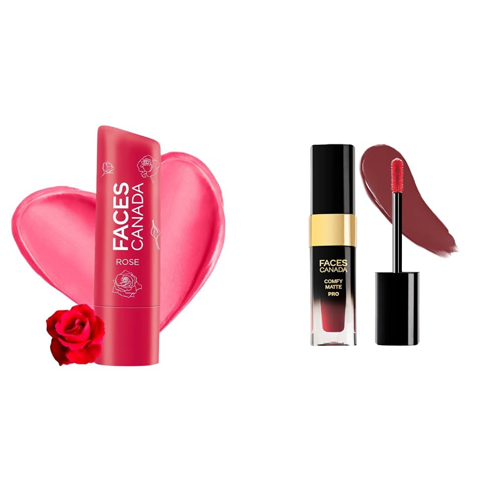 FACESCANADA Color Lip Balm - Rose Petal 03, 4.5g & Comfy Matte Pro Liquid Lipstick - Call Me Chocolate 07, 5.5 ml-image-22