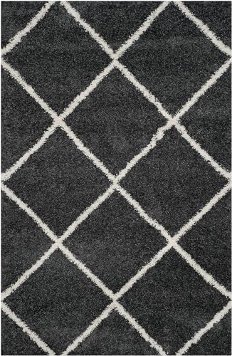 Image of Carpet for Hallway, Kitchen, and Modern InteriorsCarpetCozy Shag Runner for Living Room, Bedroom & Office Decor ETC Size 2x4 feet, Patten-Solid Grey B