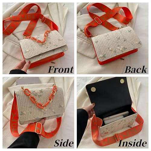 Crossbody Braided Straw Bag Small Embroidery Shoulder Bucket Bag Women Lightweight Hand Clutch3