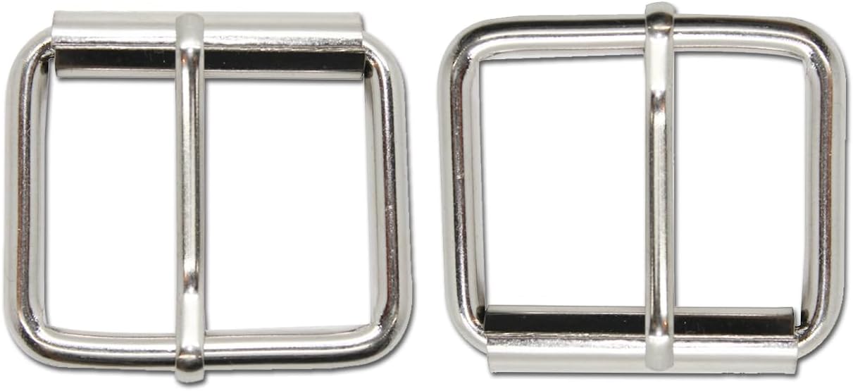 Trimming Shop Metal Roller Buckle Single Prong Belt Buckle Square Centre Bar Buckles Rustproof Strap Adjuster Pin Fastener for DIY Crafts, Backpacks, Belts, Bags, Shoes, Luggage & Leathercrafts
