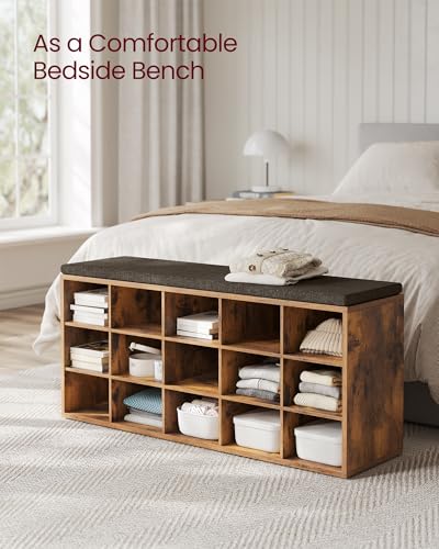 image for VASAGLE CUSTOS Collection - Shoe Bench, Storage Bench with Padded Seat