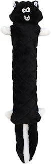 Jigglerz Tough No Stuffing Squeaky Plush Dog Toy Skunk