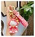 Djujiabh Schlüsselanhänger Nette rote glückliche Katze Schlüsselanhänger PVC Lanyard Tier-Puppe Keychain Maneki Neko Cat Schlüsselanhänger Beutel-Anhänger (Color : 2)