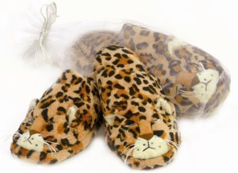 Leopard Heated Herbal Slippers - Small (6-7)