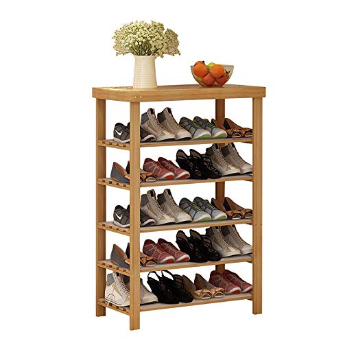 Wei-Luong Bastidores del zapato de la nuez 5-Tier zapatero zapato del organizador del almacenaje Uso closet dormitorio Puerta de entrada 31.5" x 10.6" x 40.2" Ahorro de espacio Fácil Ensamble (Color Cover