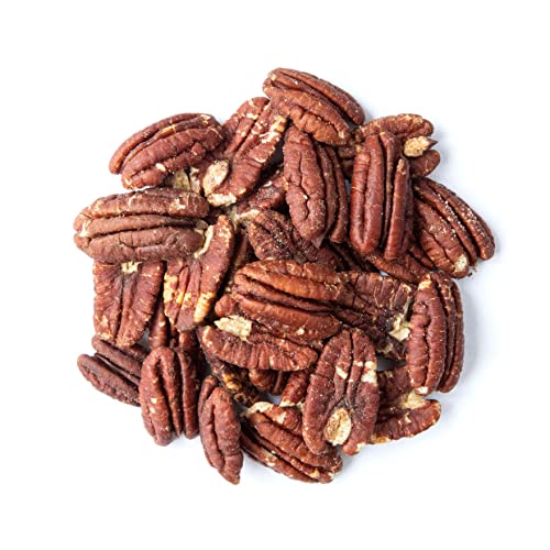 Dry Roasted Pecan Halves With Himalayan Salt, 1 Pound - Oven Roasted Lightly Salted Pecan Nuts, No Oil Added, Vegan Snack, Kosher, Keto, Bulk. Good Source Of Protein And Fiber. Great For Salads #TOP2